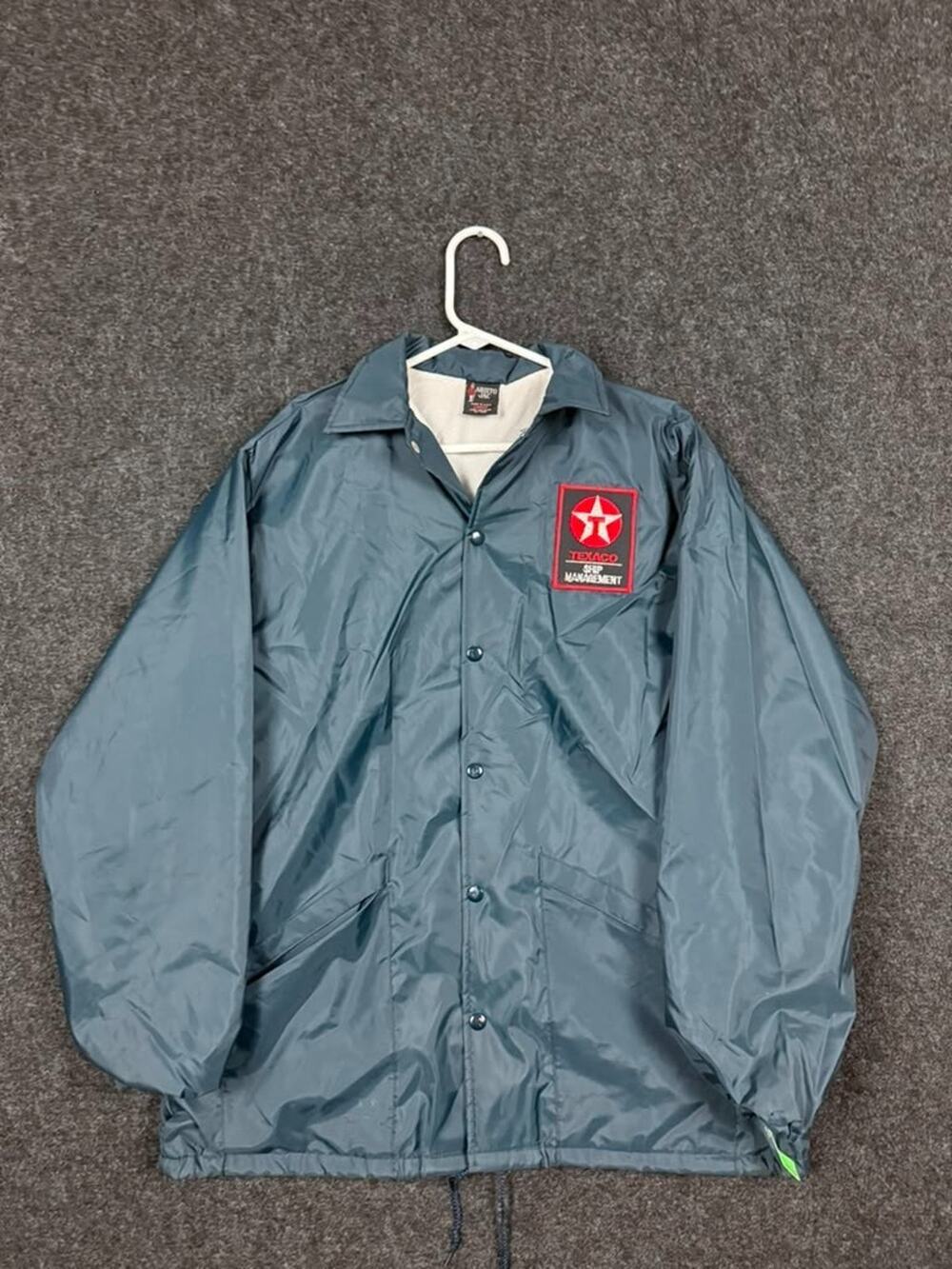 Vintage Aristo Jac Texaco Ship Management Coach Jacket Men's L USA Made